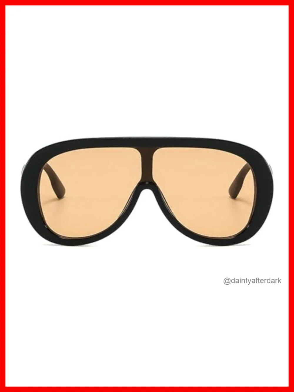 Oversized Pilot Sunglasses Women Fashion Big Frame Goggle Trendy Metal Frame